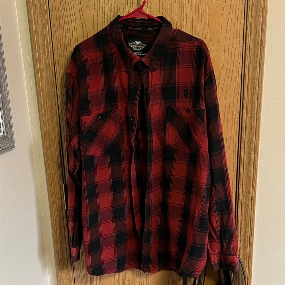 Harley-Davidson Red and Black Flannel